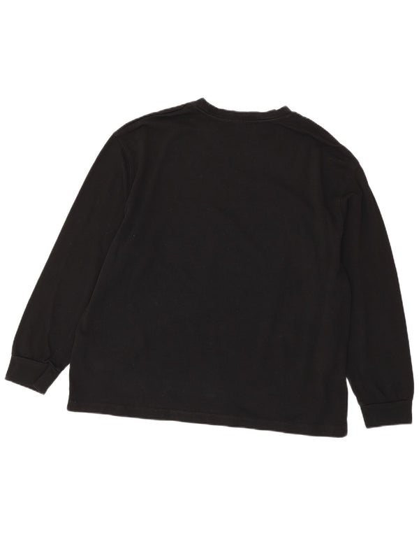 Zara Mujer Top Manga Larga UK 46 Grande Algodón Negro