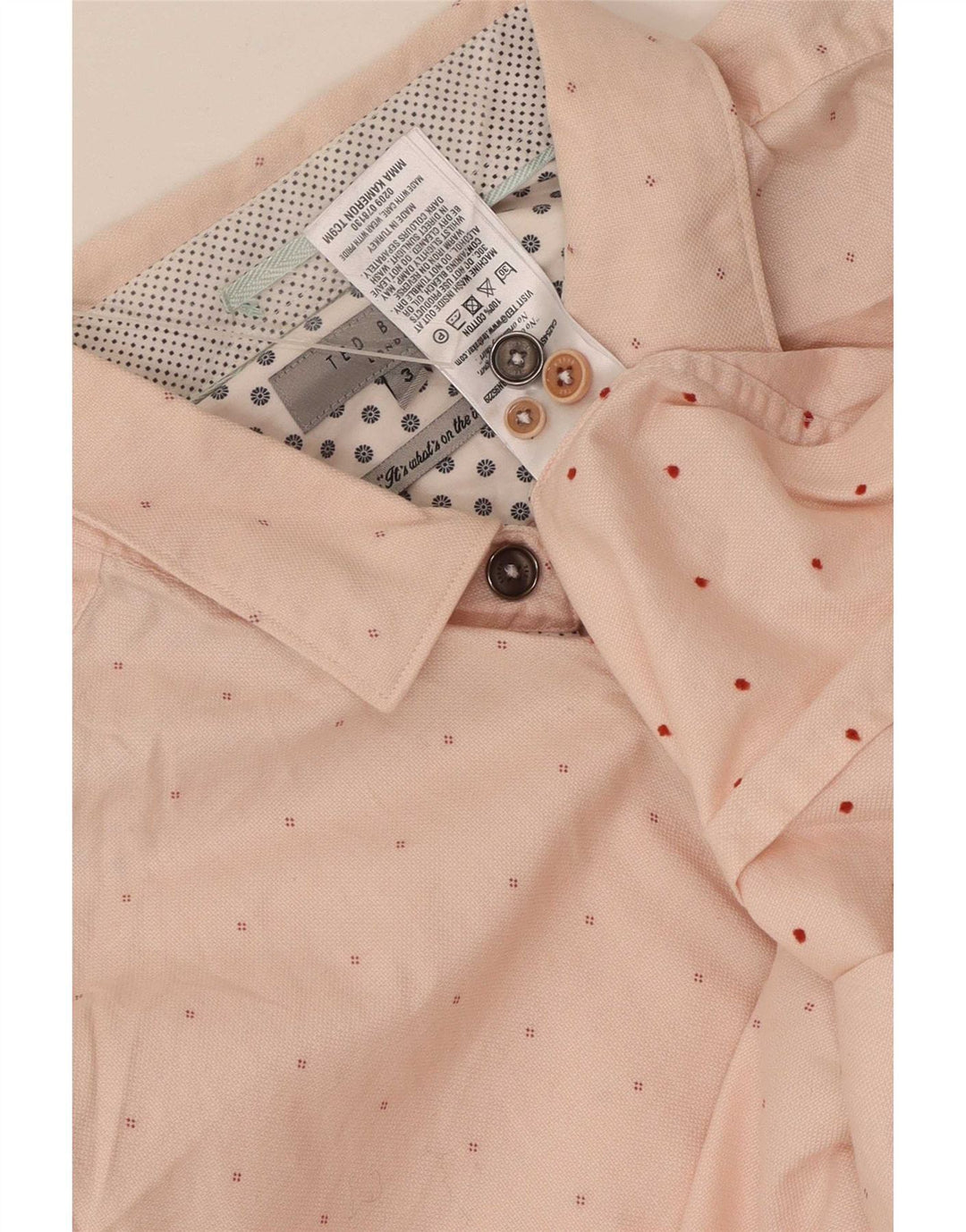 Ted Baker Camisa para hombre Talla 3 Algodón con manchas rosas medianas