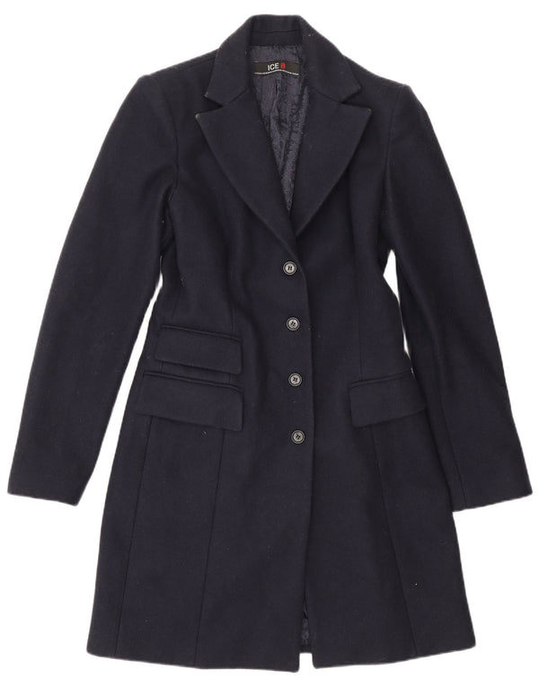 Iceberg Abrigo para Mujer UK 10 Small Lana Azul Marino