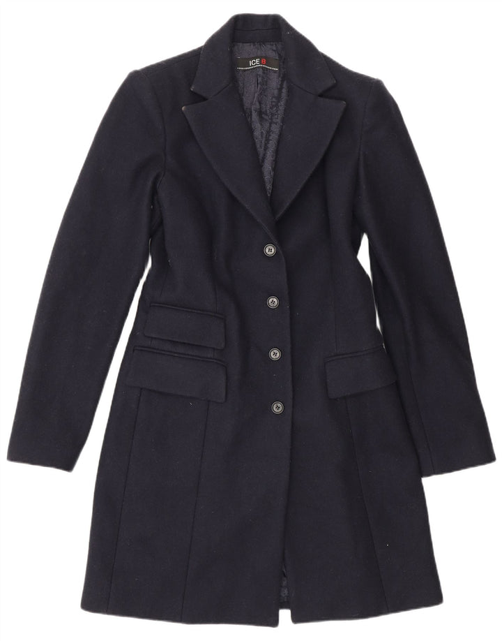 Iceberg Abrigo para Mujer UK 10 Small Lana Azul Marino