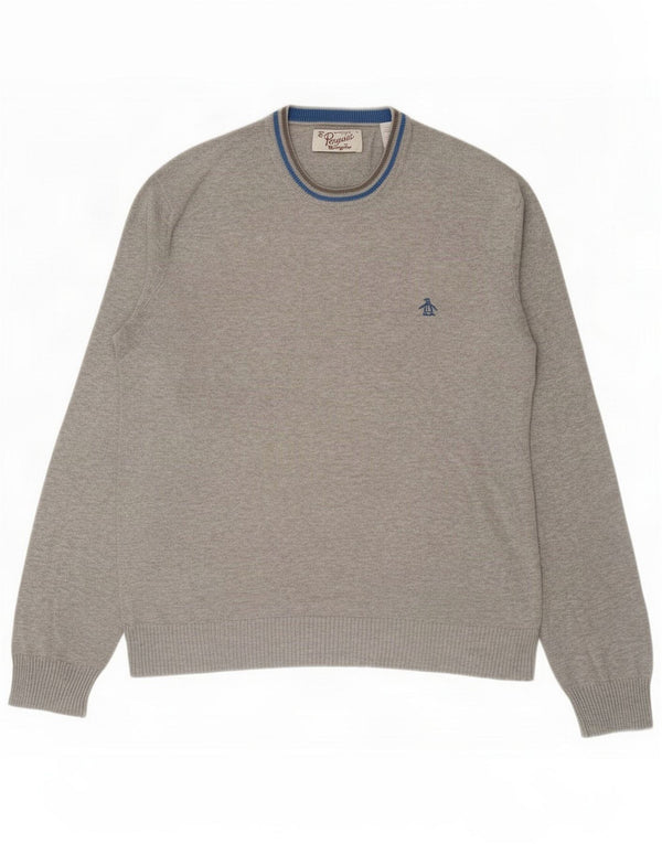 Penguin Jersey de cuello redondo para hombre Gris medio