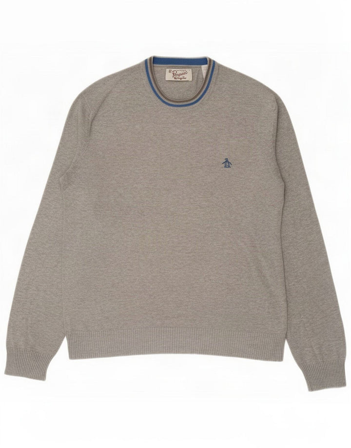 Penguin Jersey de cuello redondo para hombre Gris medio