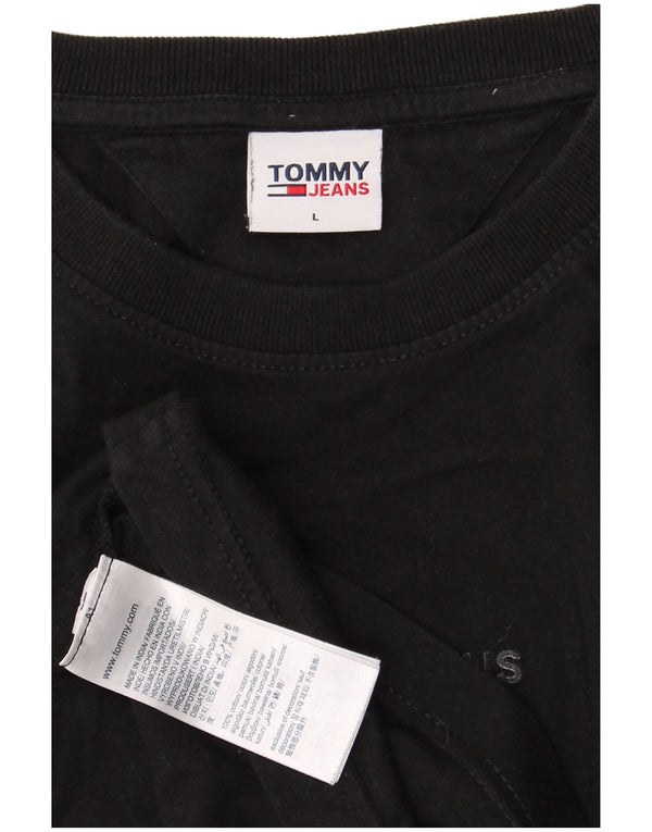 Tommy Hilfiger - Camiseta para hombre, talla grande, algodón negro