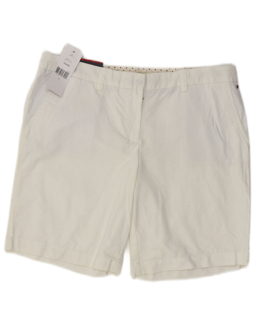 Tommy Hilfiger Pantalones cortos chinos para mujer US 8 Medium W32 Algodón blanco