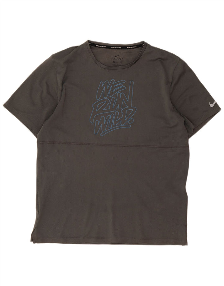 Camiseta Nike Dri Fit Graphic para hombre Top poliéster gris medio