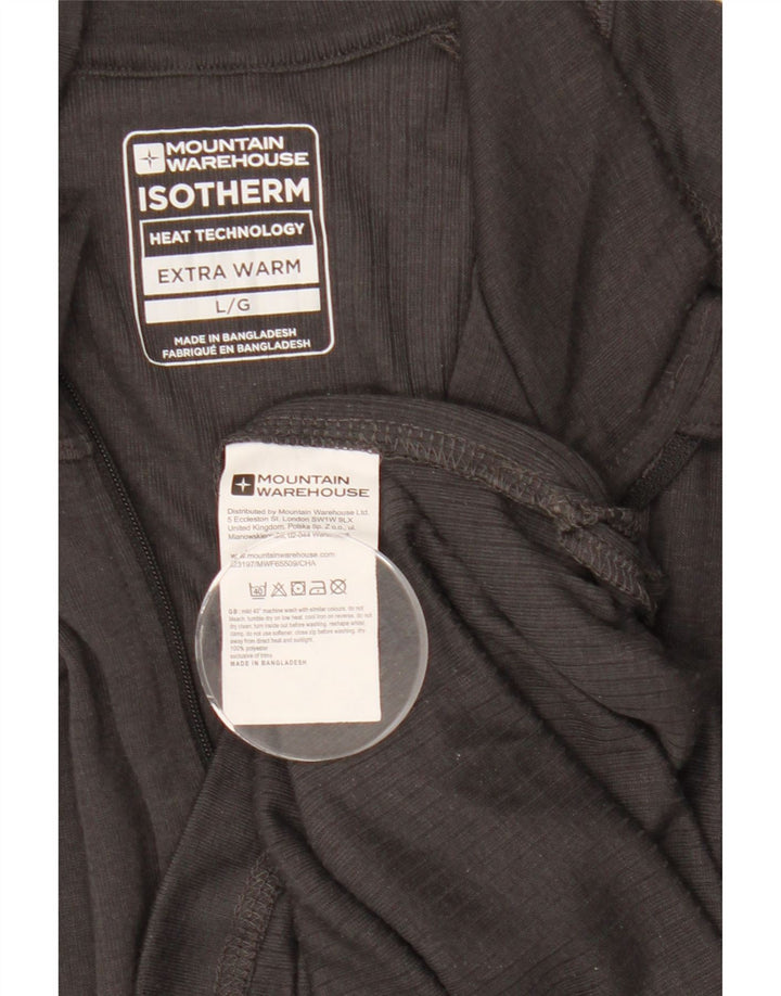 Mountain Warehouse Jersey de chándal con cuello y cremallera para hombre, talla grande, gris