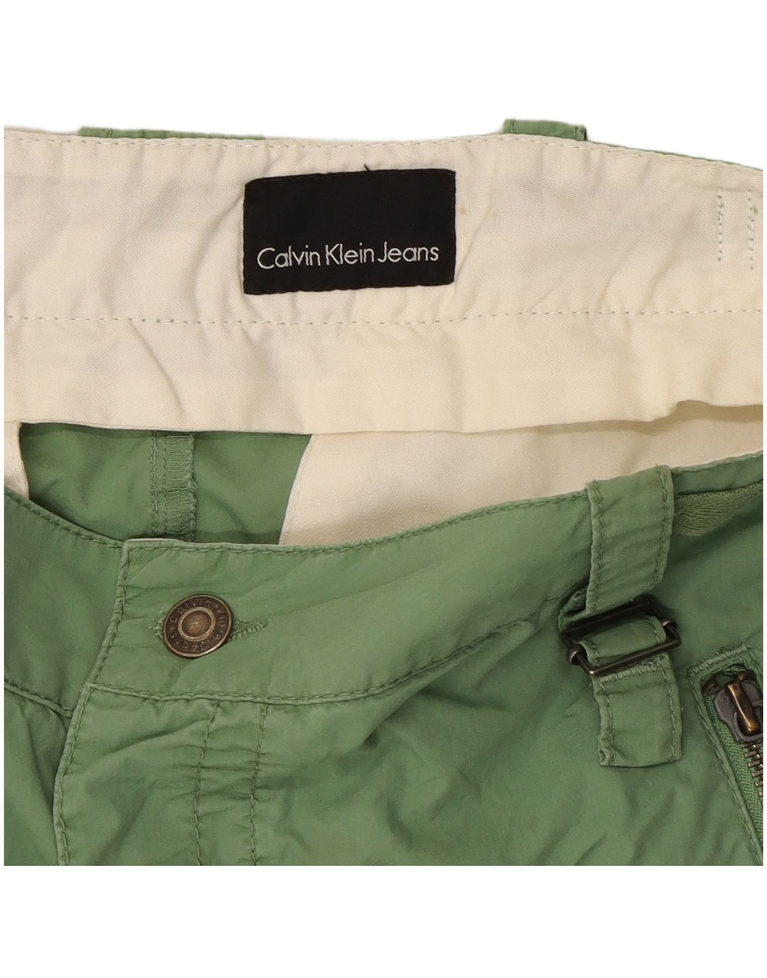 Pantalones cortos cargo para mujer Calvin Klein Jeans W32 verde medio