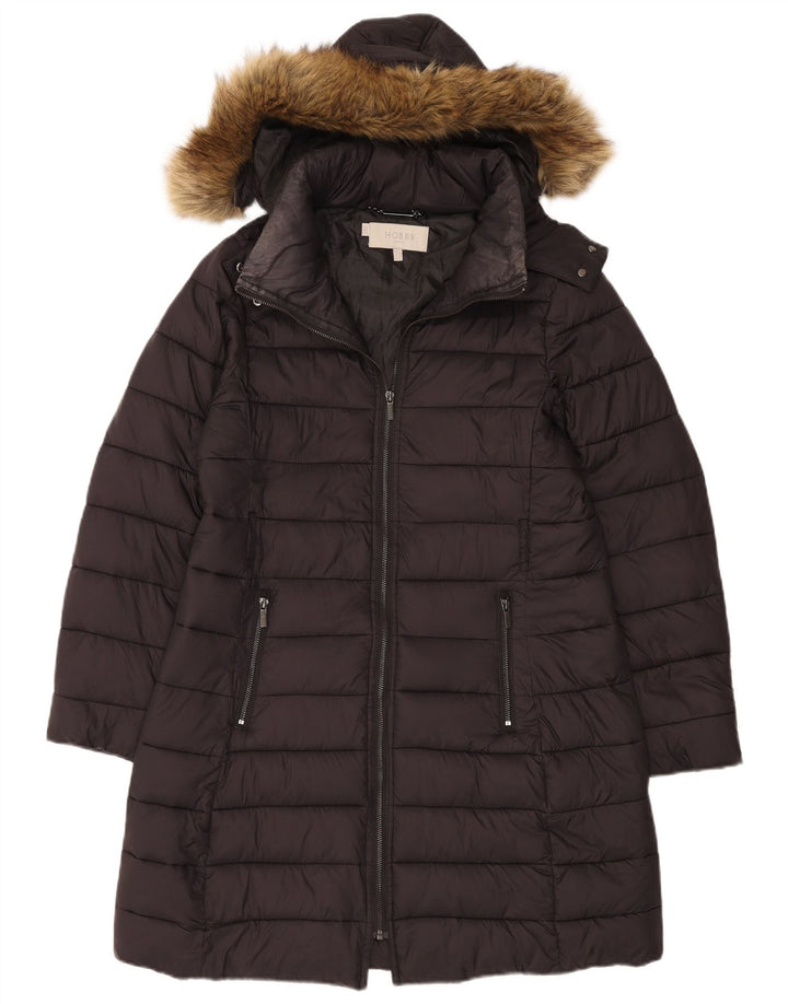 Hobbs Abrigo acolchado con capucha para mujer UK 12 Medium Black Polyamide