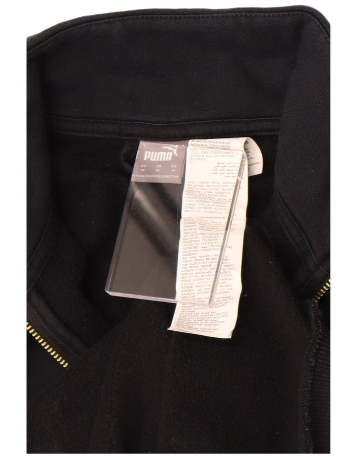 Puma Mujer Chándal Top Chaqueta UK 14 Mediano Negro Algodón