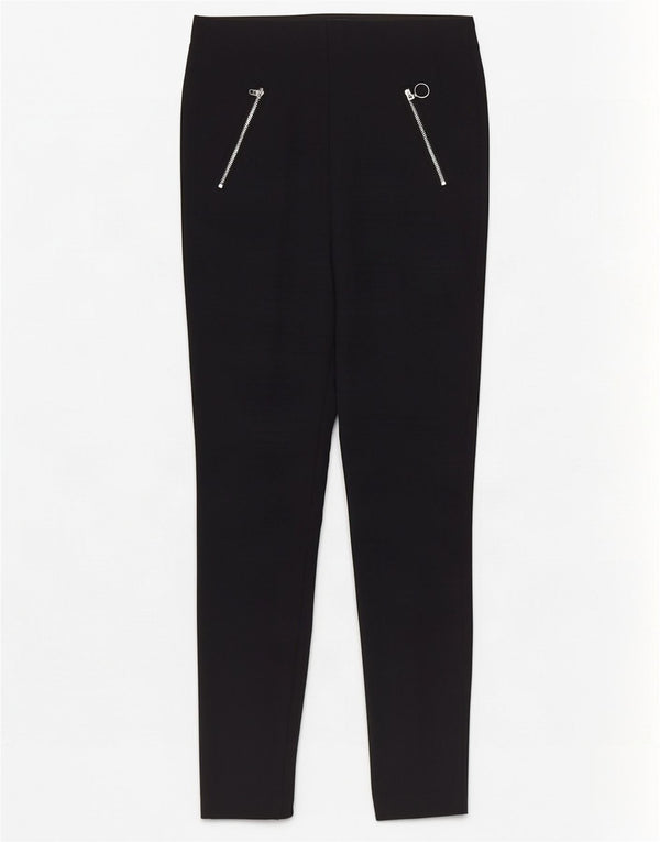 Marks & Spencer Pantalones casuales ajustados para mujer UK 10 Small W28 L28 Negro