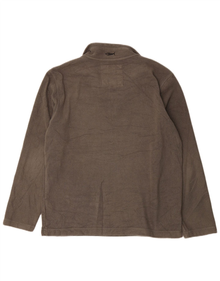 Weird Fish Jersey de forro polar con cuello y cremallera para hombre Poliéster gris medio