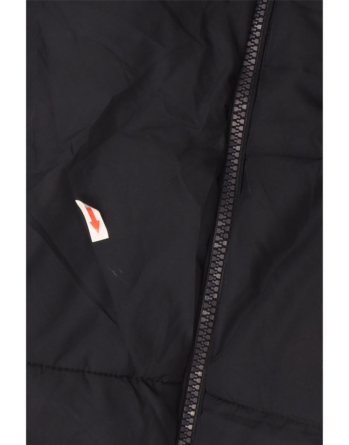 Zara Mujer Chaqueta Acolchada Corta Extragrande Con Capucha UK 6 XS Poliéster Azul Marino