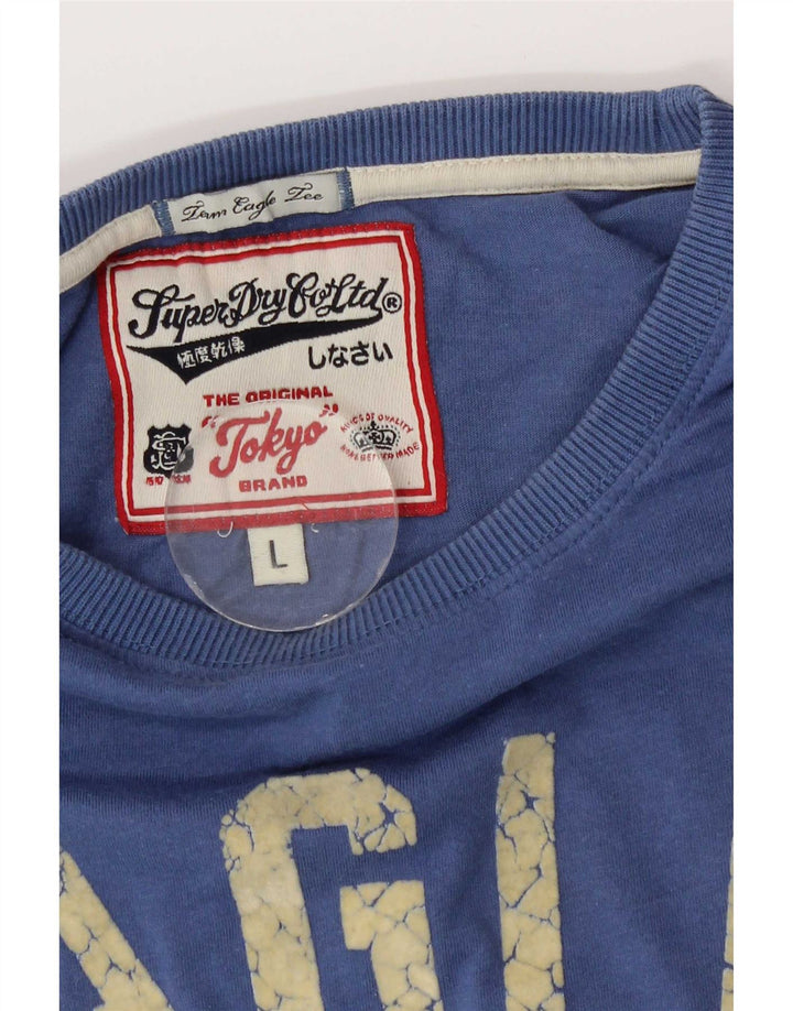 Superdry Camiseta con gráfico gráfico para hombre, talla grande, azul