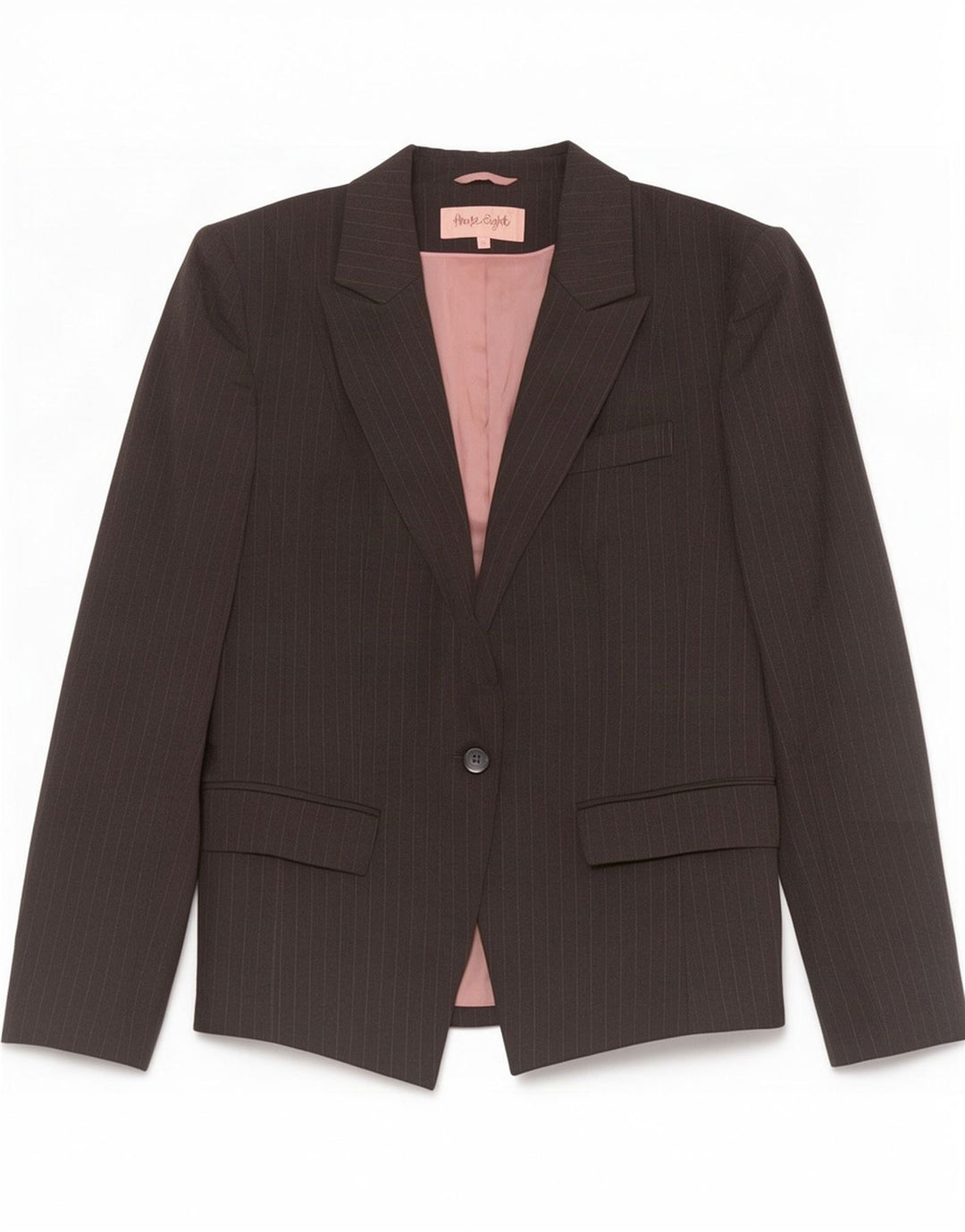 Phase Eight Chaqueta tipo blazer con 1 botón para hombre, talla 40, color gris medio, a rayas