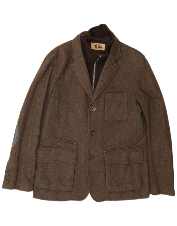 ALVIERO MARTINI Chaqueta blazer de 3 botones para hombre IT 52 XL Lana marrón