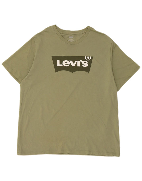 LEVI'S Camiseta gráfica para hombre Top XL Algodón verde