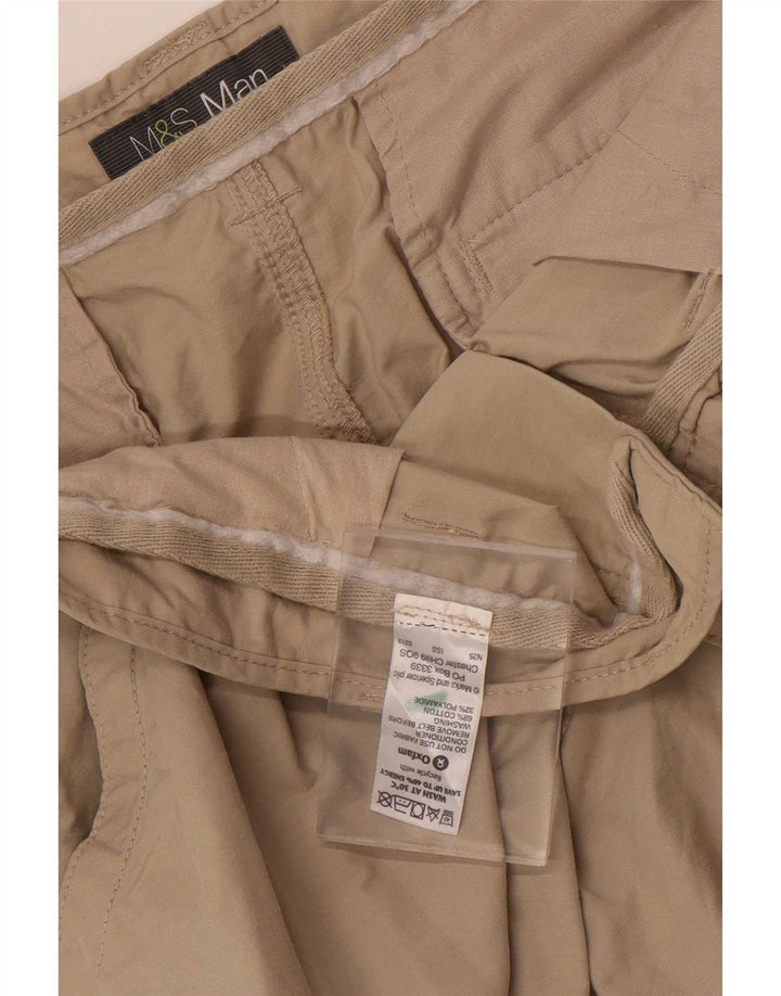 Marks & Spencer Pantalones cortos tipo cargo para hombre W38 XL Algodón beige