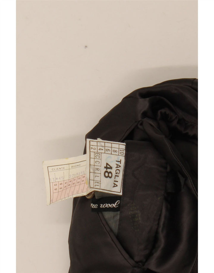 Abrigo vintage para hombre IT 48 Lana de espiga gris medio