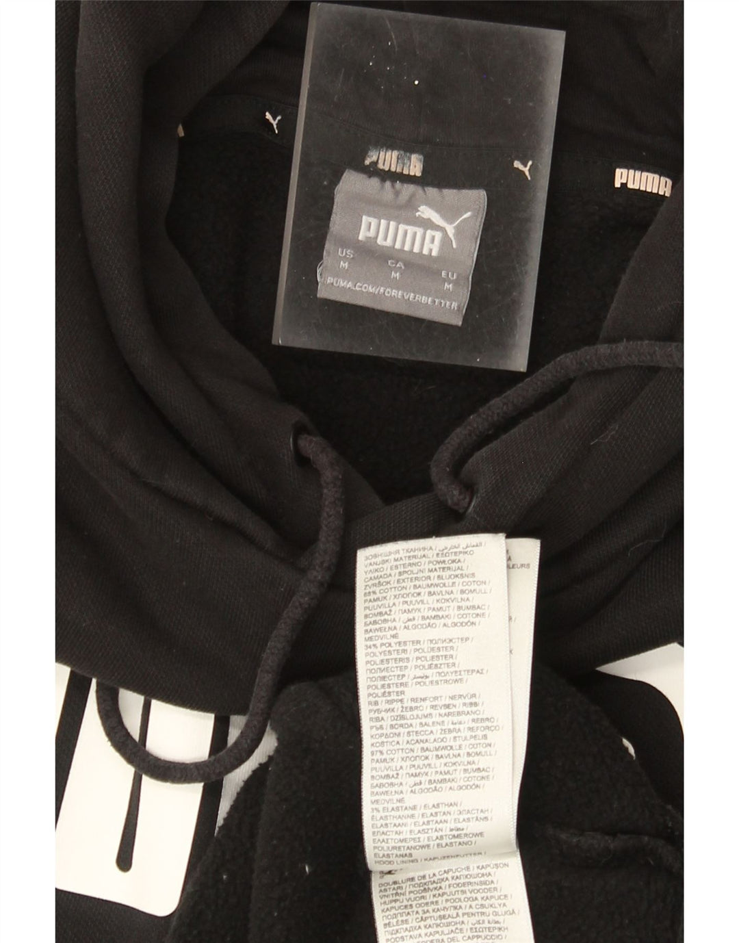 Puma Hombre Sudadera Con Capucha Gráfica Jersey De Algodón Negro Mediano