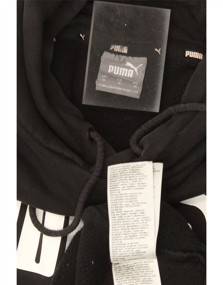 Puma Hombre Sudadera Con Capucha Gráfica Jersey De Algodón Negro Mediano