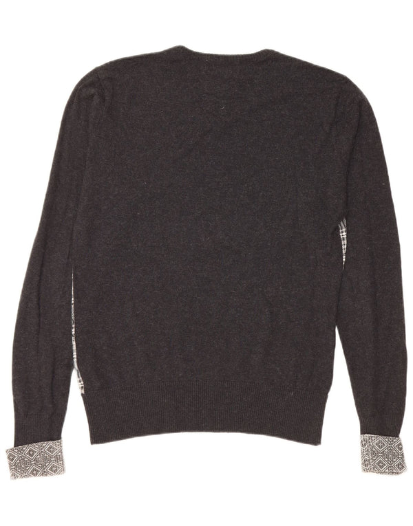 GUESS BY MARCIANO Suéter tipo jersey con cuello en V para mujer UK 10 Small Black Check