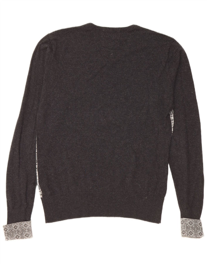 GUESS BY MARCIANO Suéter tipo jersey con cuello en V para mujer UK 10 Small Black Check