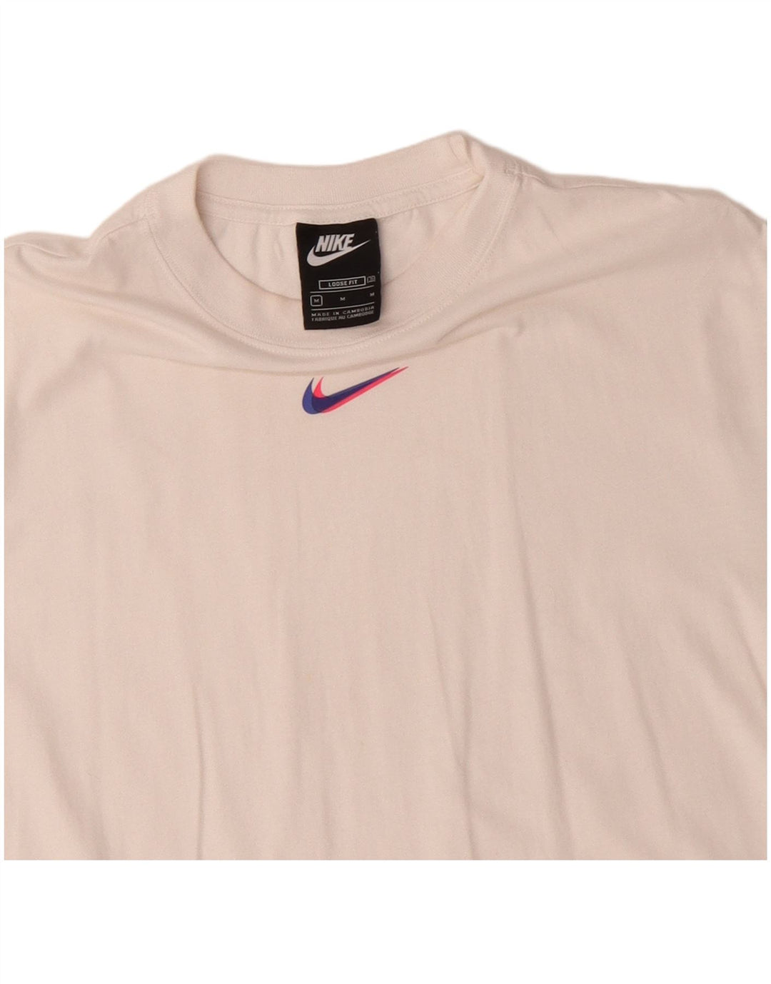 NIKE Camiseta holgada para mujer UK 14 Medium White Cotton