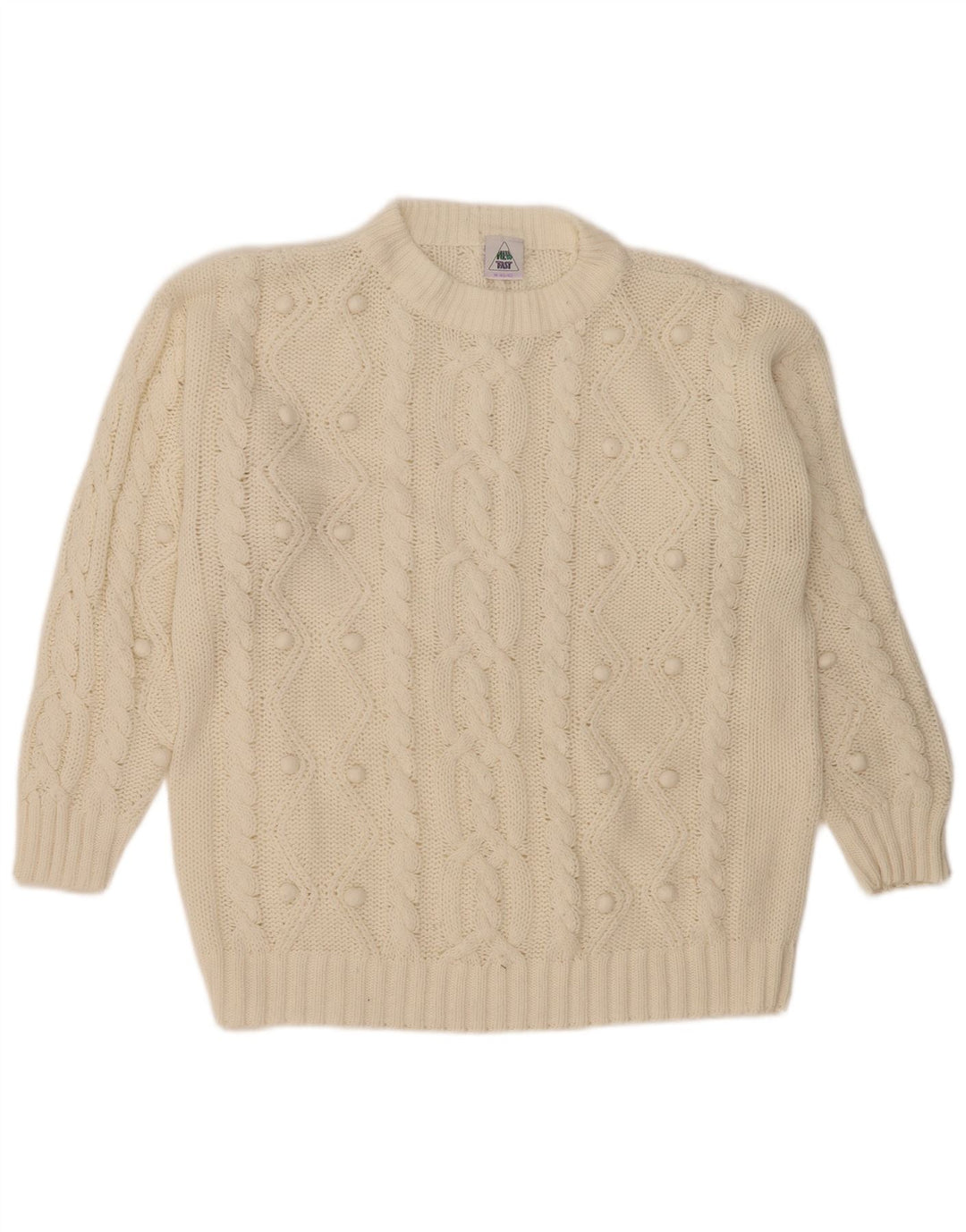 New Fast - Jersey extragrande con cuello redondo para mujer, talla EU 40/42, mediano, blanco