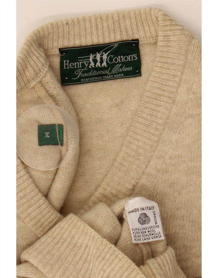 Henry Cottons Jersey con Cuello en V para Hombre Lana Beige Mediana