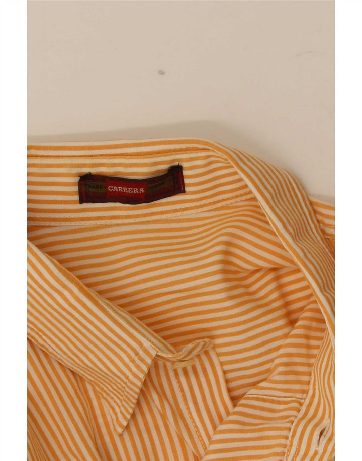 Camisa Carrera para hombre grande a rayas naranja