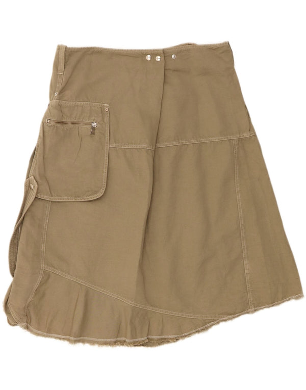 Gaudi Womens Cargo Skirt EU 44 XL W36 Khaki Cotton
