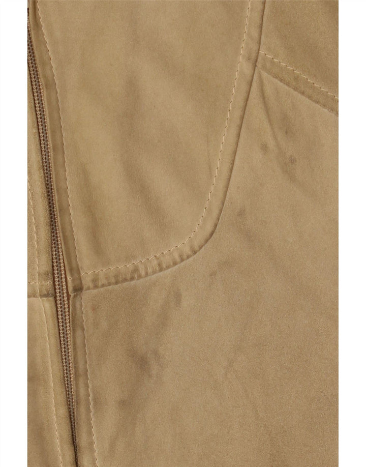 Vintage hombres ante bomber chaqueta Reino Unido 38 medio beige