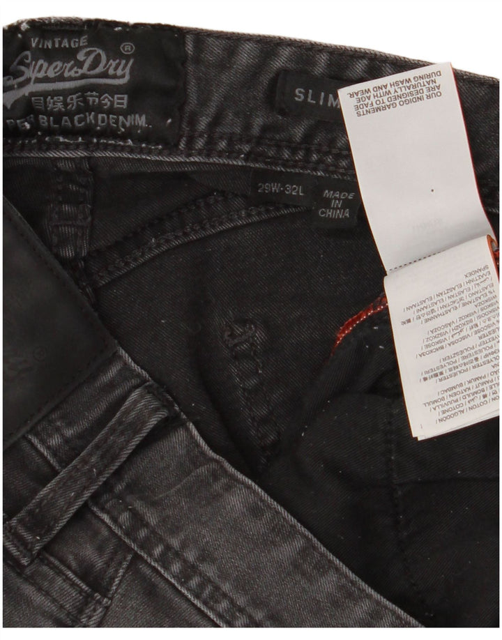 Superdry Vaqueros ajustados para hombre W29 L32 Algodón gris