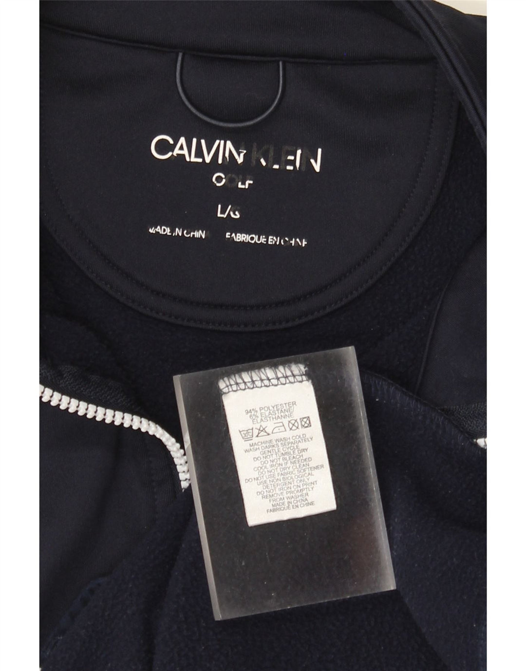 Calvin Klein Chaqueta superior de chándal para hombre Poliéster a rayas azul marino grande
