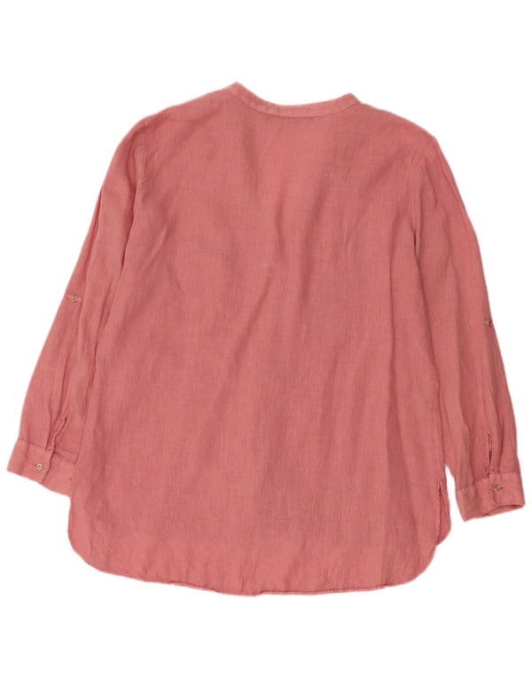 ZARA Blusa camisera de manga 3/4 para mujer UK 46 Large Rosa