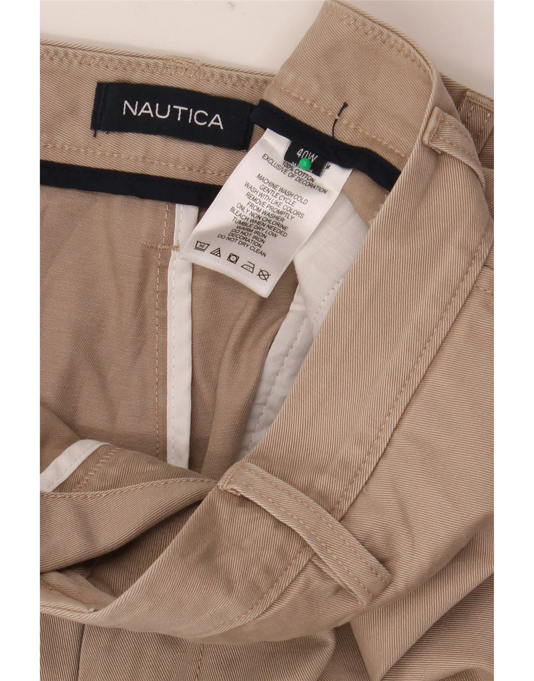 NAUTICA Pantalones cortos chinos para hombre W40 XL Algodón beige