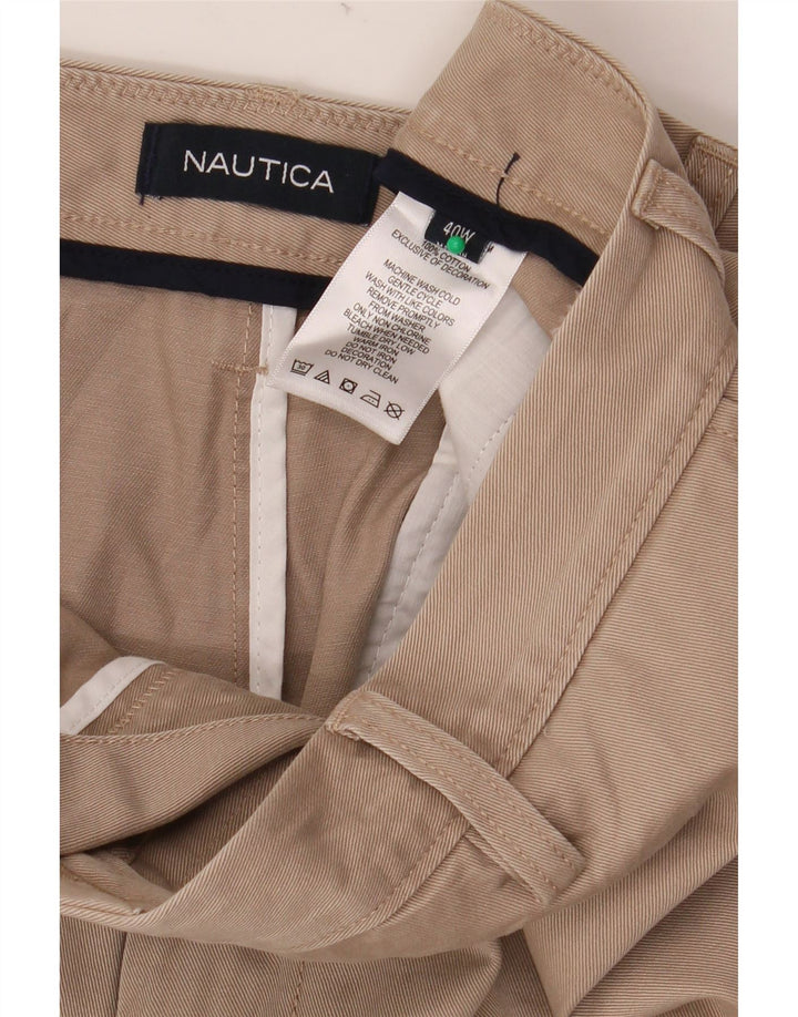 NAUTICA Pantalones cortos chinos para hombre W40 XL Algodón beige