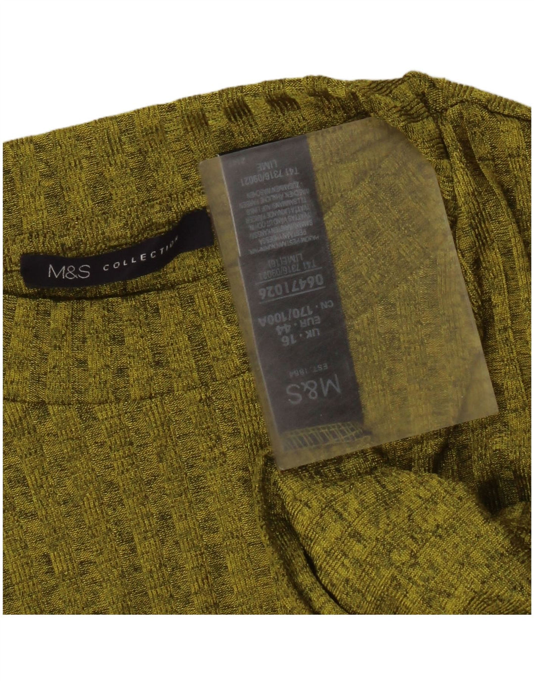 Marks & Spencer Top para mujer de manga larga UK 46 Poliéster moteado verde grande
