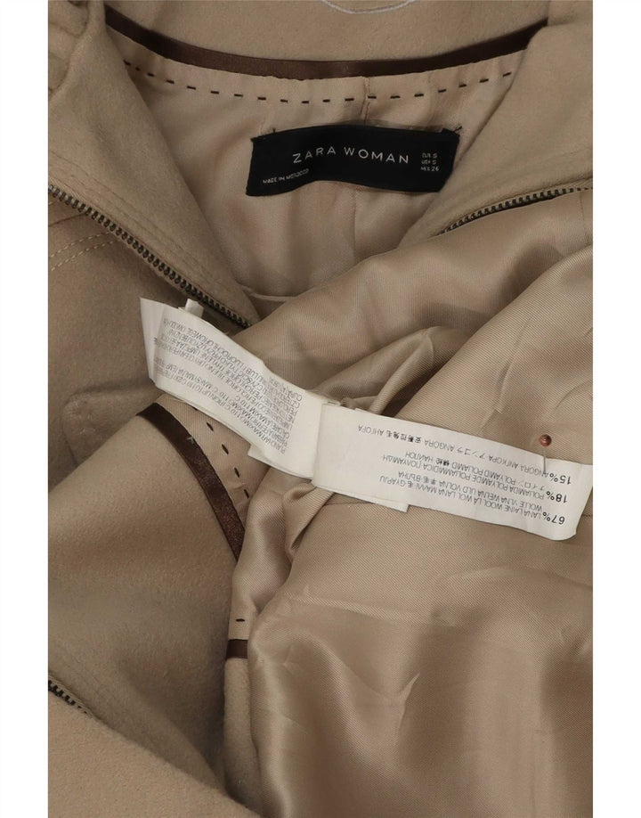 Zara Mujer Gabardina UK 10 Small Gris Lana