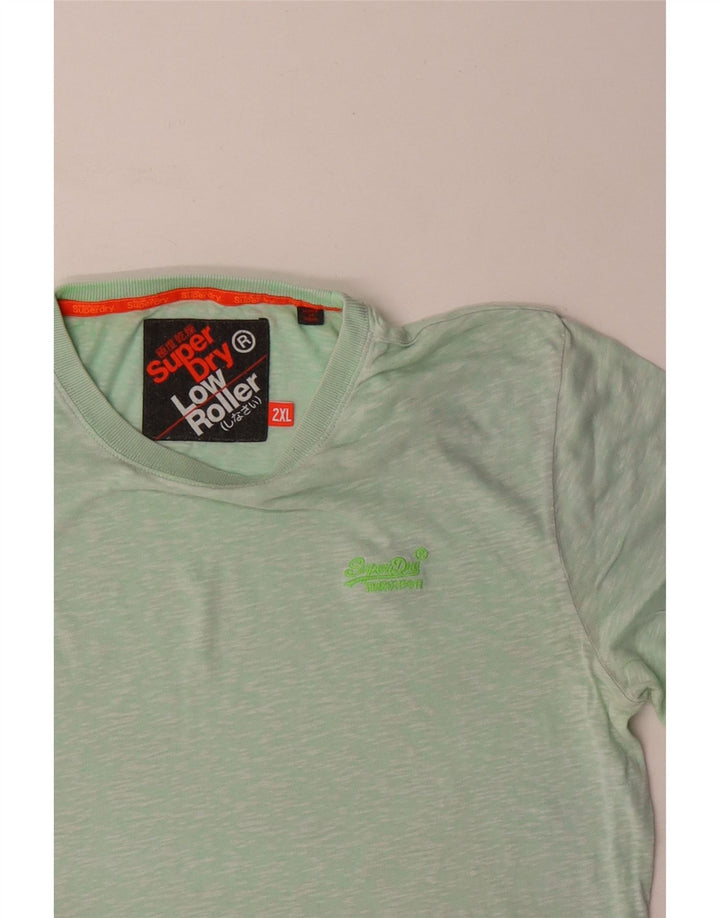 Superdry Camiseta para hombre Top 2XL Algodón moteado verde