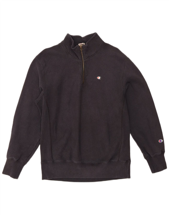 Champion Sudadera con cuello y cremallera para hombre, talla 2XL, algodón gris