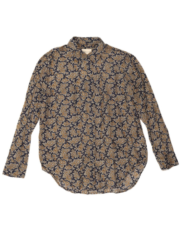 Gant Camisa extragrande para mujer UK 8 Small Azul marino Paisley Algodón