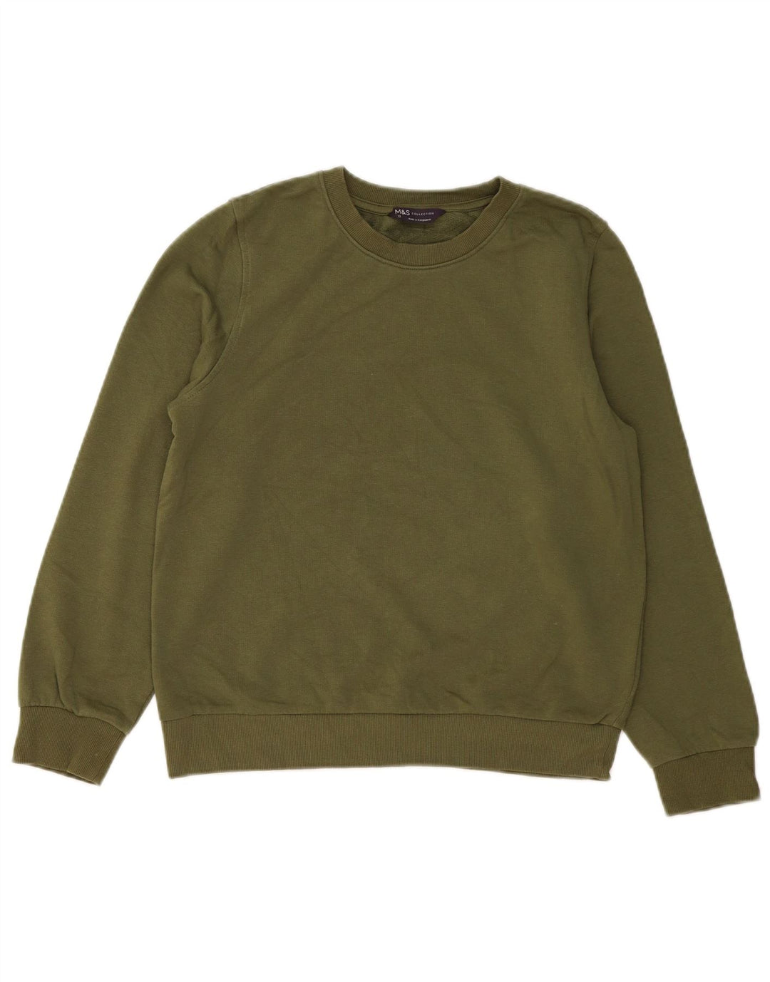 Marks & Spencer Sudadera para mujer Jumper UK 12 Medium Khaki Cotton