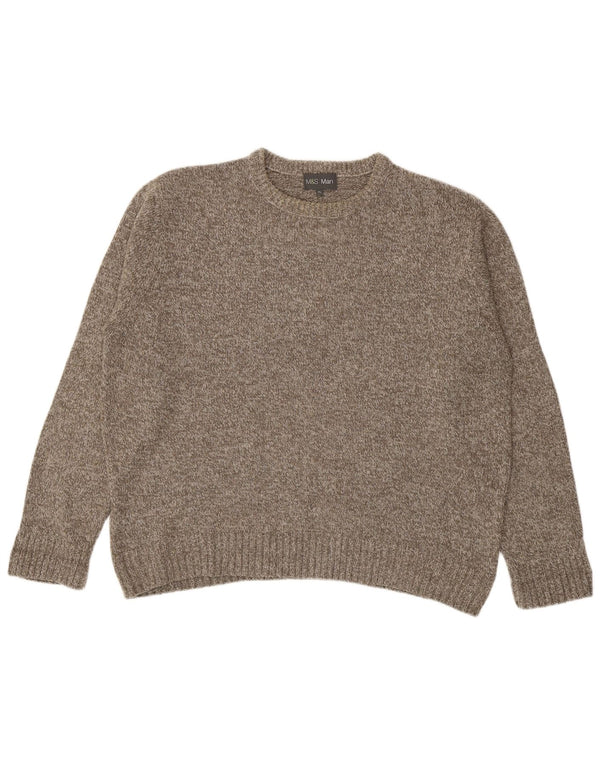 Marks & Spencer Suéter con Cuello Redondo para Hombre XL Acrílico Moteado Marrón