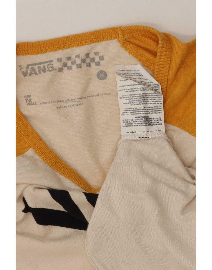 Vans Hombre Camiseta gráfica Top Medium White Colorblock Cotton