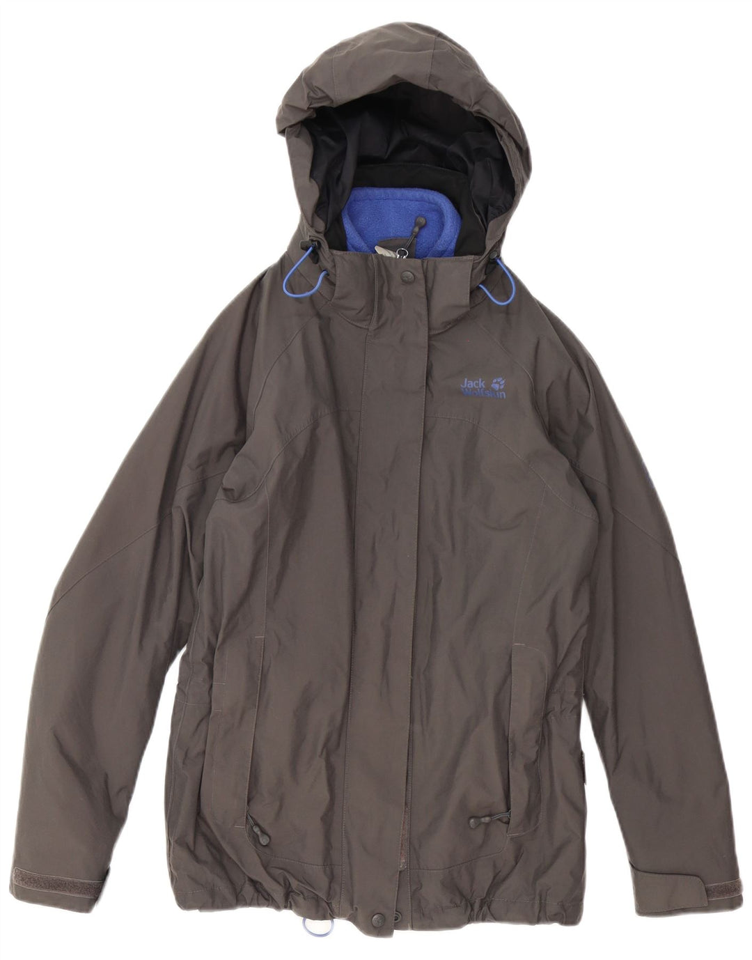 Jack Wolfskin Chaqueta Cortavientos Extragrande con Capucha para Mujer UK 8 Small Gris