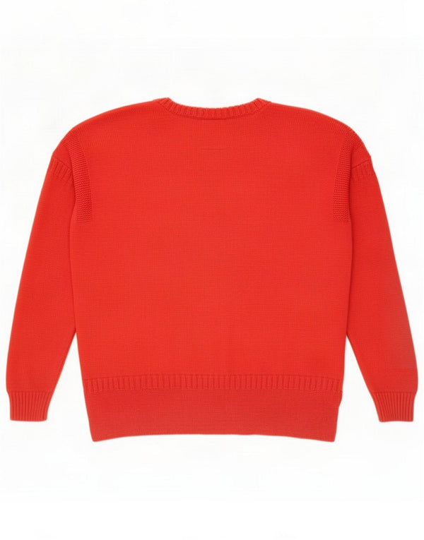 Joules Jersey de cuello redondo para mujer UK 12 Medium Red Cotton