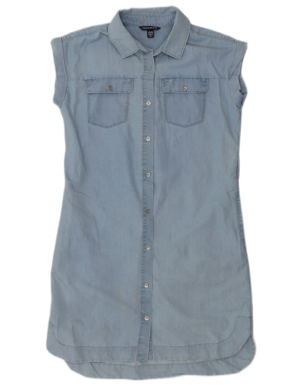 Calvin Klein Jeans Vestido vaquero para niña 12-13 años Grande Azul Algodón