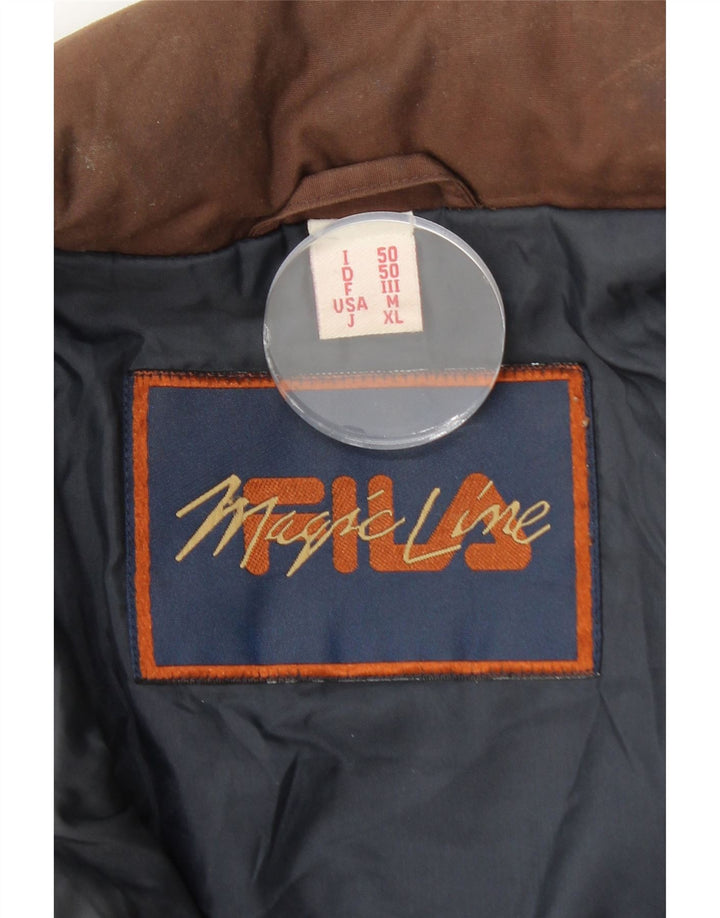 FILA Chaqueta utilitaria con capucha Magic Line para hombre IT 50 Poliéster marrón grande