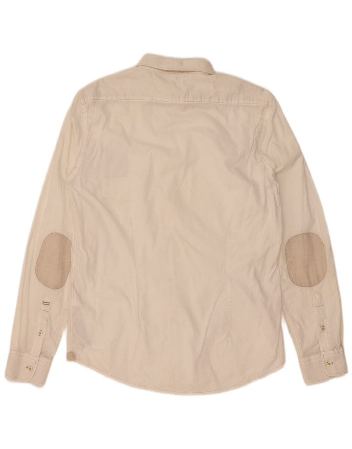 Camisa Gas Hombre Grande Lino Blanco Roto